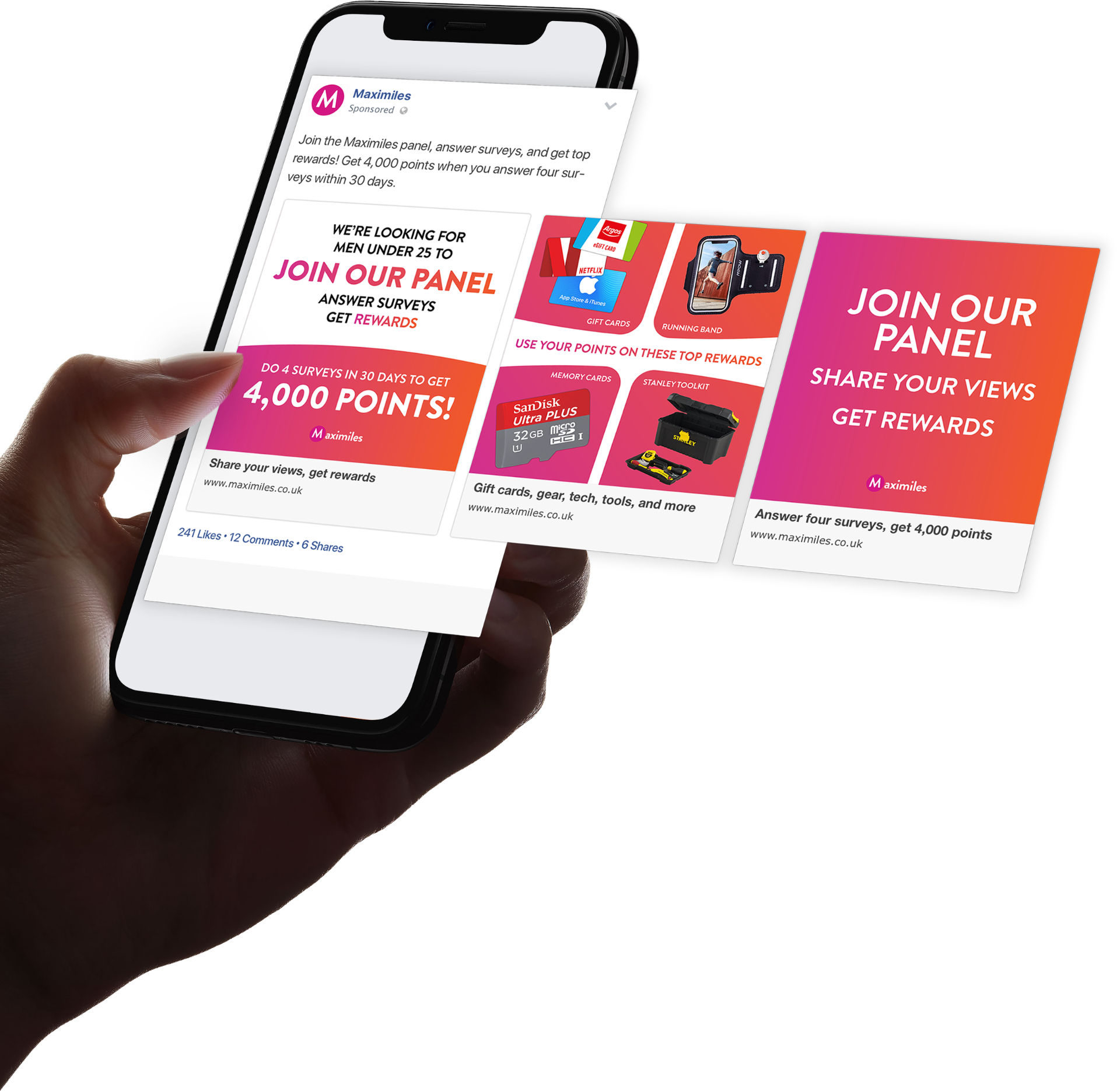 Maximiles paid social ad creative